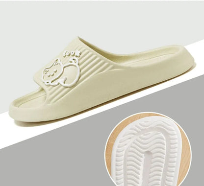 Summer Slippers Bathroom Platform Non-Slip Home Bear Cartoon Flip Flops Beach  Sandals Slides Indoor Outdoor