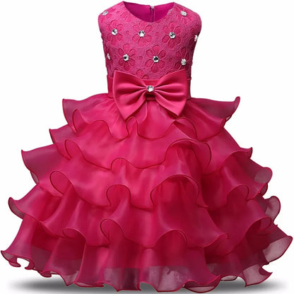 Flower Girl Dress For Wedding Baby Girl 2-8 Years Birthday Outfits Children's Girls First Communion Dresses Girl Kids Party Wear