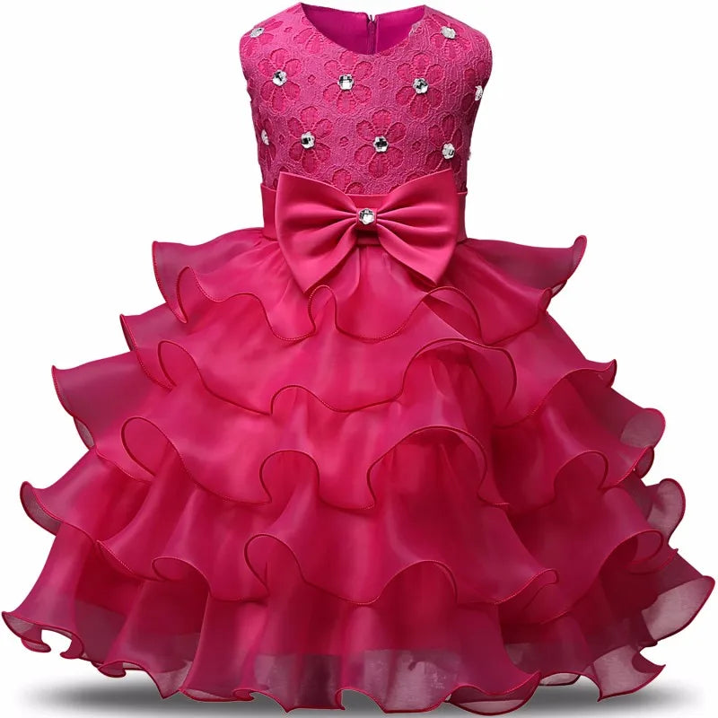 Flower Girl Dress For Wedding Baby Girl  Birthday Outfits Children's Girls First Communion Dresses Girl Kids Party Wear