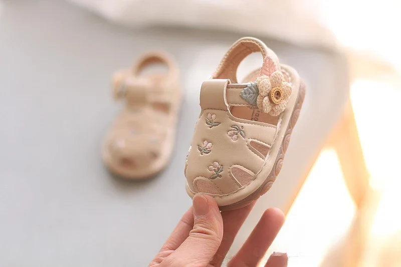 Baby Boys Girls Sandals Summer Baby Wedding Dress Flat Shoes Newborn Crib Shoes First Walkers Prewalkers Shoes