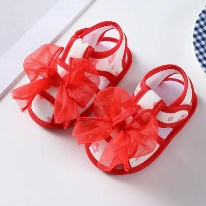 Newborn Infant Baby Girl Princess Bowknot Sandal Sneakers Toddler Soft Crib Walkers Casual Shoes