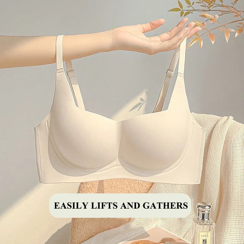 Wireless Push Up Bra for Women Soft Comfortable Anti-Sagging Upper  Support Gathering Lingerie Small Breasts ABC Cup Underwear