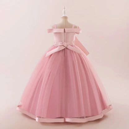 Fashion Bridesmaids Party Girls Dresses Elegant Flower Wedding Princess Dress for Girl Birthday Evening Prom Christmas Costumes