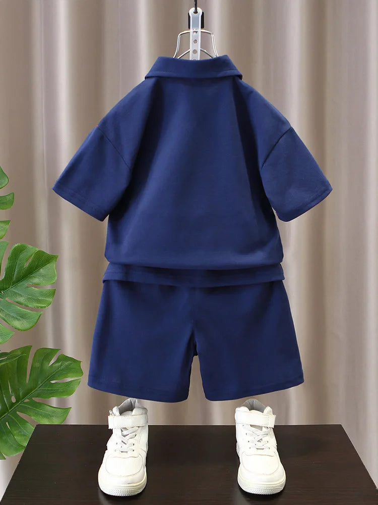 Summer Baby Boys Clothes Suits Kids Patchwork POLO Shirts and Shorts 2pcs Suit Children Short Sleeve Tracksuits Boys Sports Set