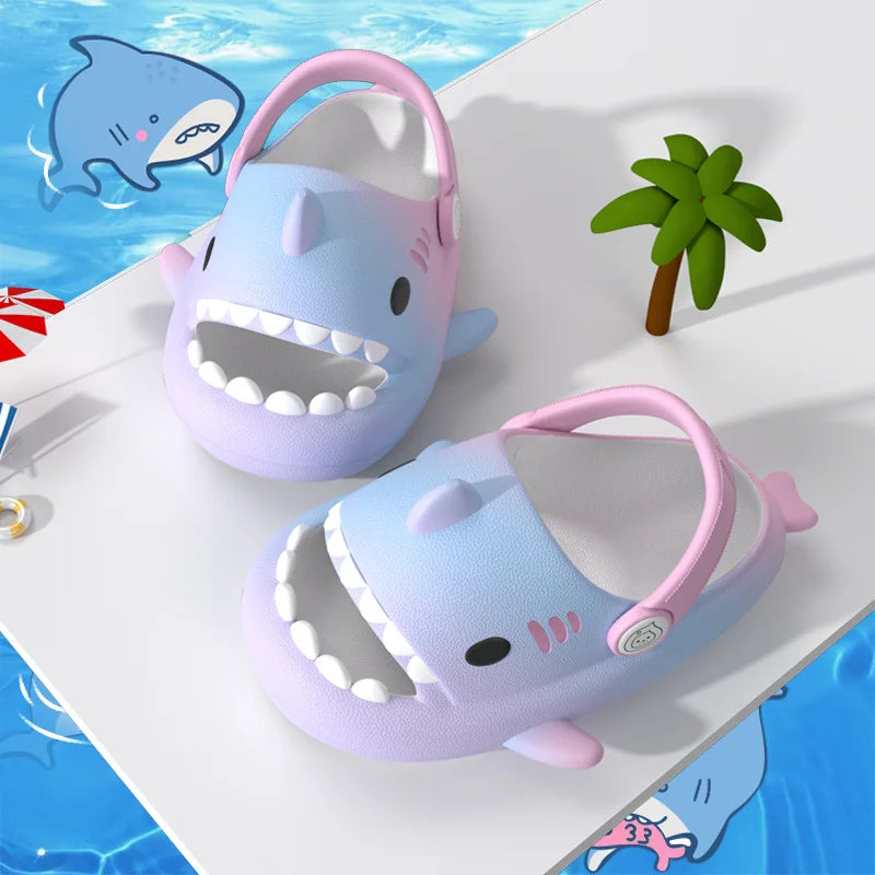 Gacimy Summer Cartoon Sandals For Children Fashion Shark Outdoor Boys And Girls Slippers Waterproof Non-slip Beach Baby Shoes
