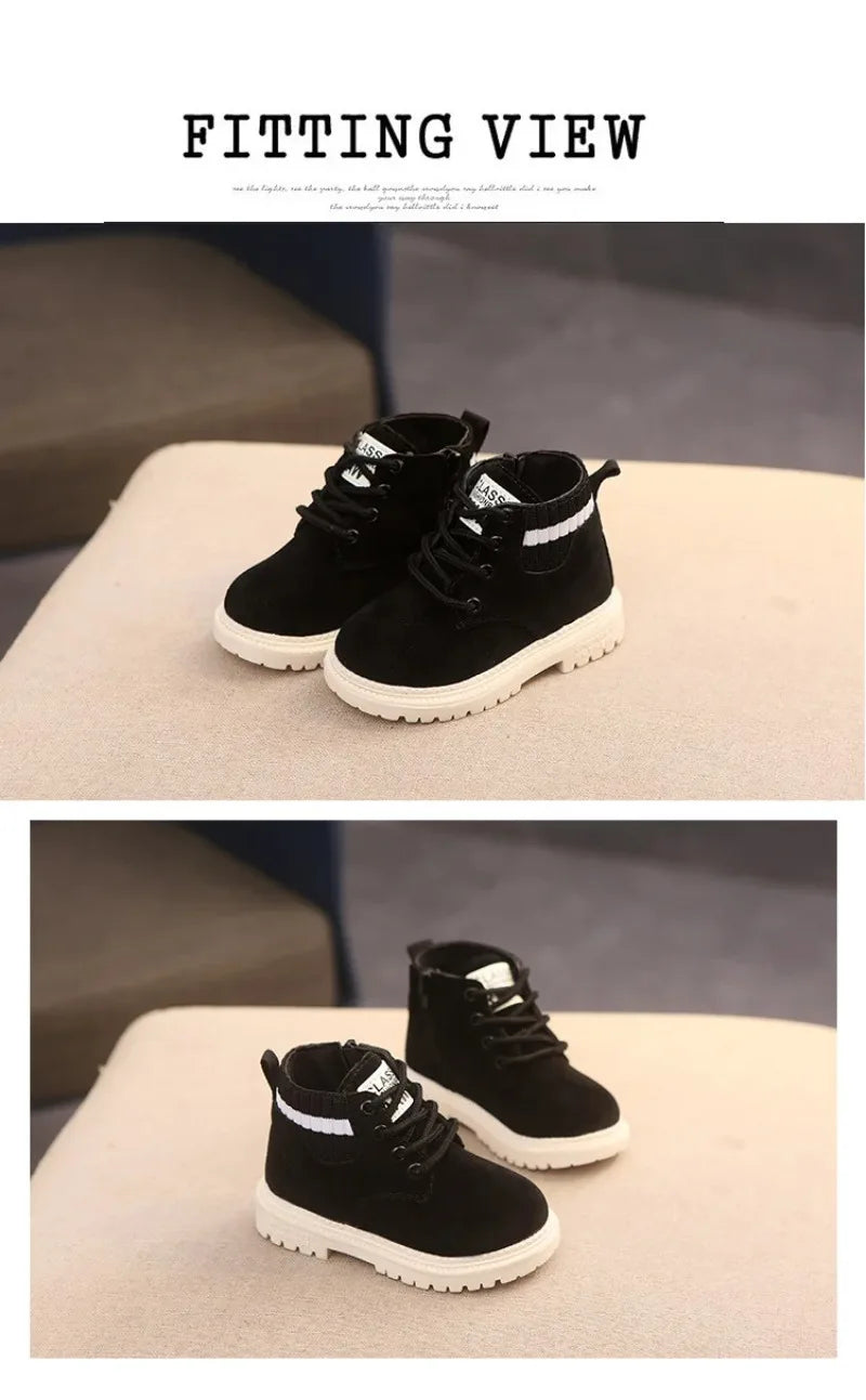Material Plush Kids Winter Boots Cotton Fabric Spring Autumn Children Shoes Baby Toddler Boys Girls Boots