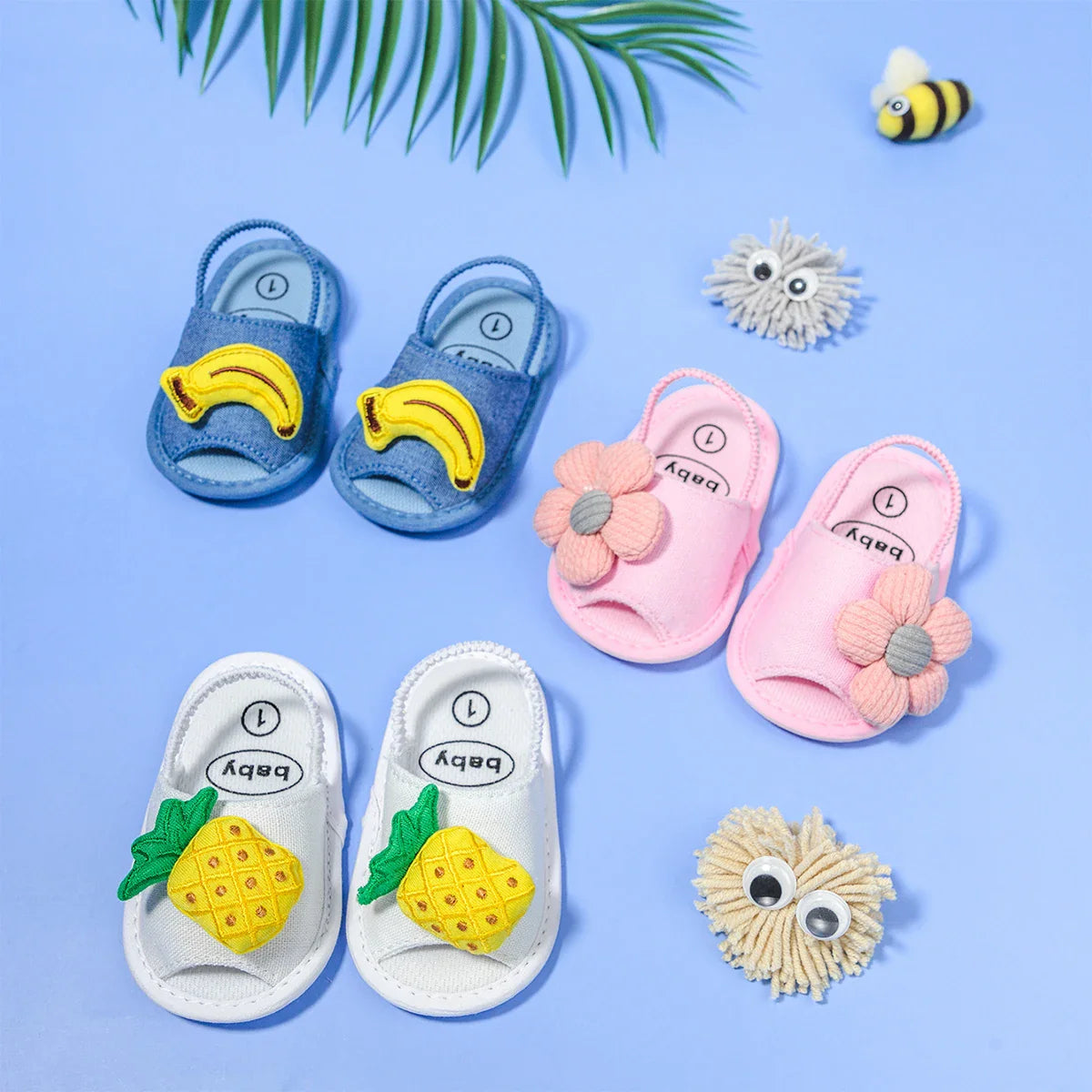 Baby Boy Girl Shoes Fluff Baby Girl Slipper Animals Flower Anti-Slip First Walkers Crib Shoes