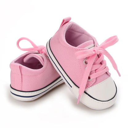 Baby Boys Girls Canvas Shoes Non-slip Rubber Sole Comfortable Soft Unisex Baby Basketball Shoes 0-18M