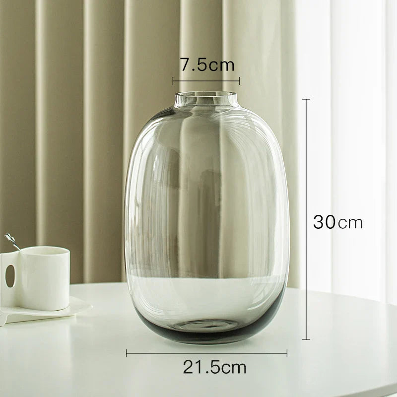Simple Horse Drunk Wood Vase Potbelly Glass Transparent Aquatic Living Room  Flower Arrangement  Floor Utensils  Fresh Vase