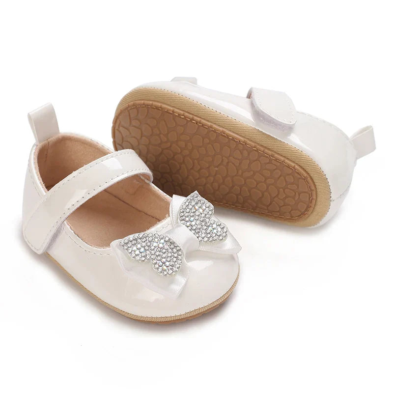 Spring and Autumn Bow Mary Jane Princess Shoes  Baby Girl Rubber Bottom Anti slip Sneaker