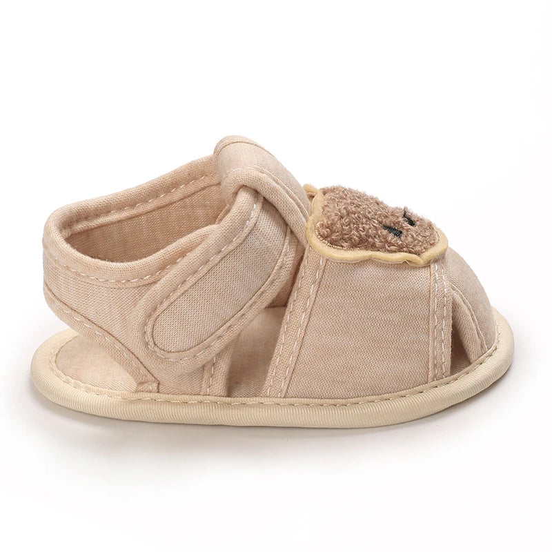 Summer Baby Walking Shoes Baby Shoes Male Sandals Female Cute Cartoon Breathable Shoes Soft Sole Non slip Shoes Headband
