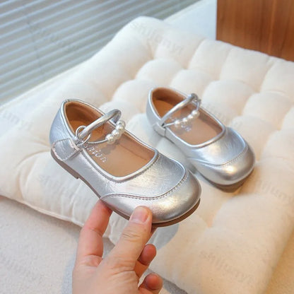New Kids Leather Shoes Soft Soled Anti Slip Girls Casual Simple Mary Jane Shoe