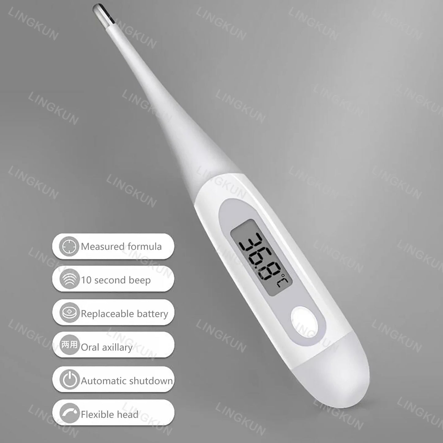 Household Adults Children Thermometers for Fever Thermometer Electronic Soft Head Digital Oral Armpit Temperature Measurement