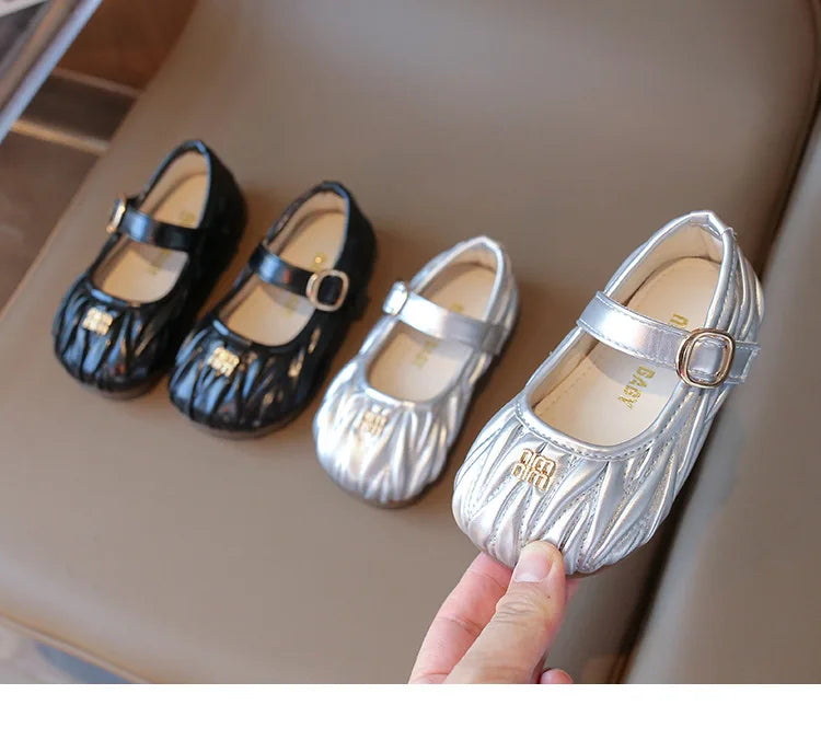 New Style Small Girls' Fashion Versatile Medium and Large Children's Soft Bottom Princess Shoes
