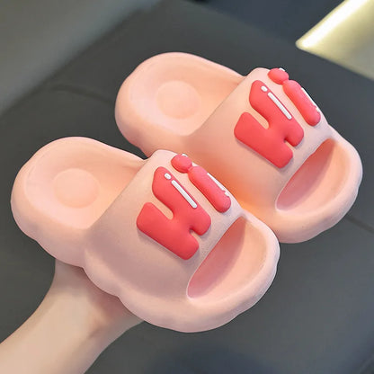 Boy HI Bathroom Slippers Girls Indoor Anti Slip Soft Bottom Home Slippers Parent Child Slippers