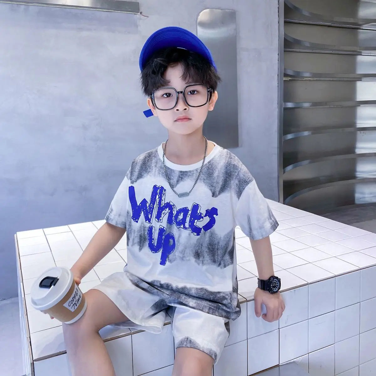 Teenage Boy Set kid clothing Suit Cotton Summer Outing Clothes Top Shorts 2PCS Clothing for Children's