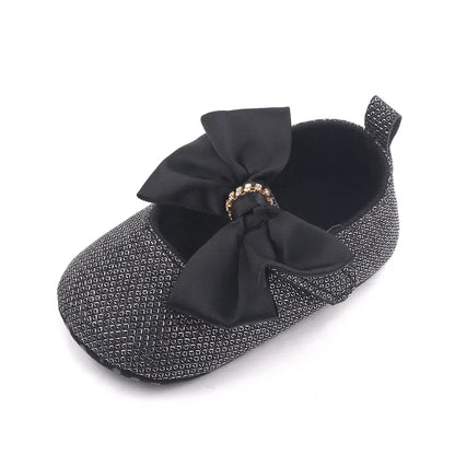 Spring Autumn Beautiful Baby Girl Princess Shoes Soft Soled Butterfly Bowknot Fashion Design Solid Newborn Prewalker Shoes