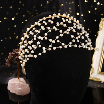 Elegant Handmade Weaving Tiara Hair Accessories Banquet Headpieces Exquisite Bridesmaid Gifts