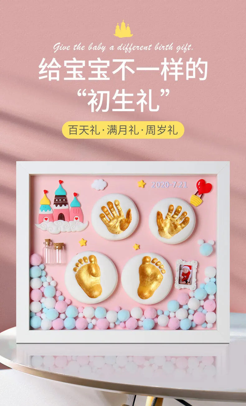 Baby Hand Print Footprint Imprint Kit Handprint Baby Mud and Footprints Souvenirs Baby Hand and Foot Mold Hundred Days Gift