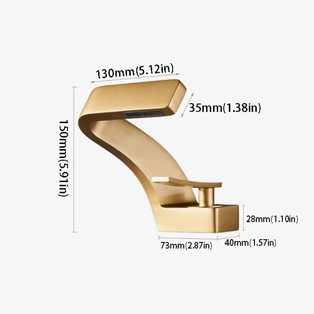 Matte Golden White Basin Faucet Black Chrome Brushed Gold Mixer Tap Hot Cold Water Single Handle Waterfall Tap Bathroom Use