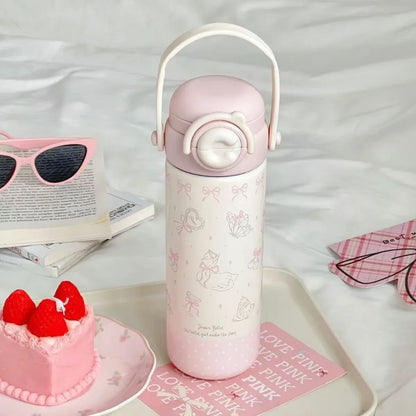 Bouncing Thermos Bottle 316 Food Grade Student Water Cup Portable New Product for Girls Anti Drop Cup As A Souvenir