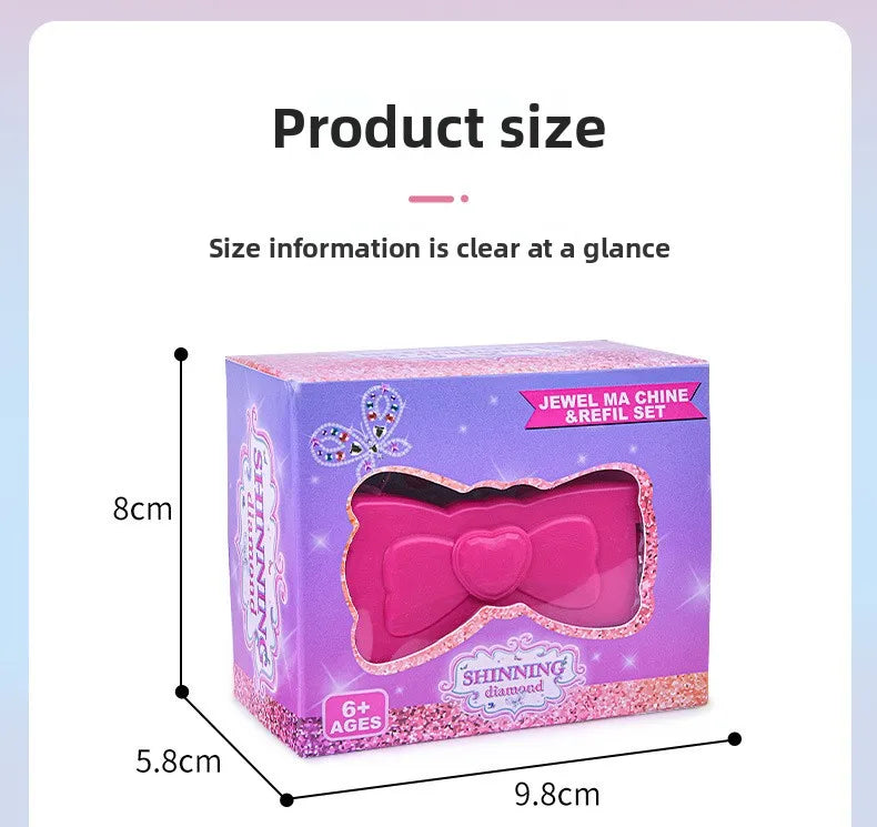 Girls Role Play Diamond Hair Accessories DIY Craft Set Magic Stamping Bling Stickers Princess Dress Up Birthday Gift Toy