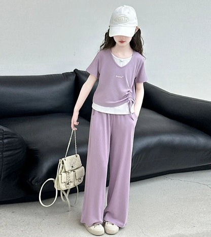 Child Summer Outfit Clothes for Teens Elementary Kids Girl Set Sweatshirt Korean Reviews Many Girls Student Suit 11