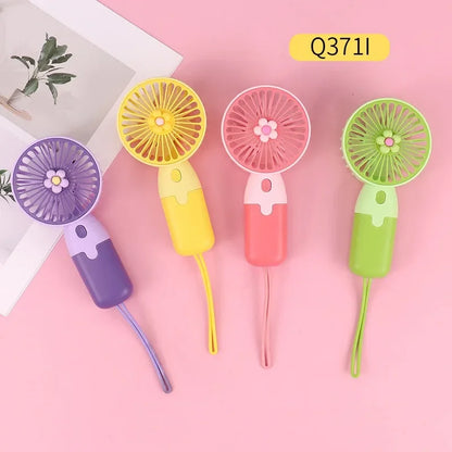 Portable Handheld Fans USB Charging Cartoon Desktop Mini Fan Fisherman Student Summer Outdoor Climbing Fishing Tools Fans