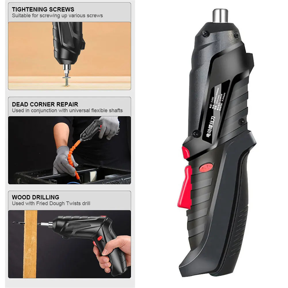 Electric Screwdriver Battery Rechargeable Cordless Screwdriver Powerful Impact Wireless Screwdriver Set Mini Drill Power Tools