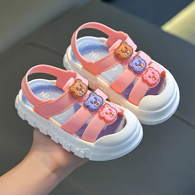 Summer Indoor Outdoor Anti-slip Soft Bottom Girls Boys Toddler Kids Sandals PVC Sole Comfortable