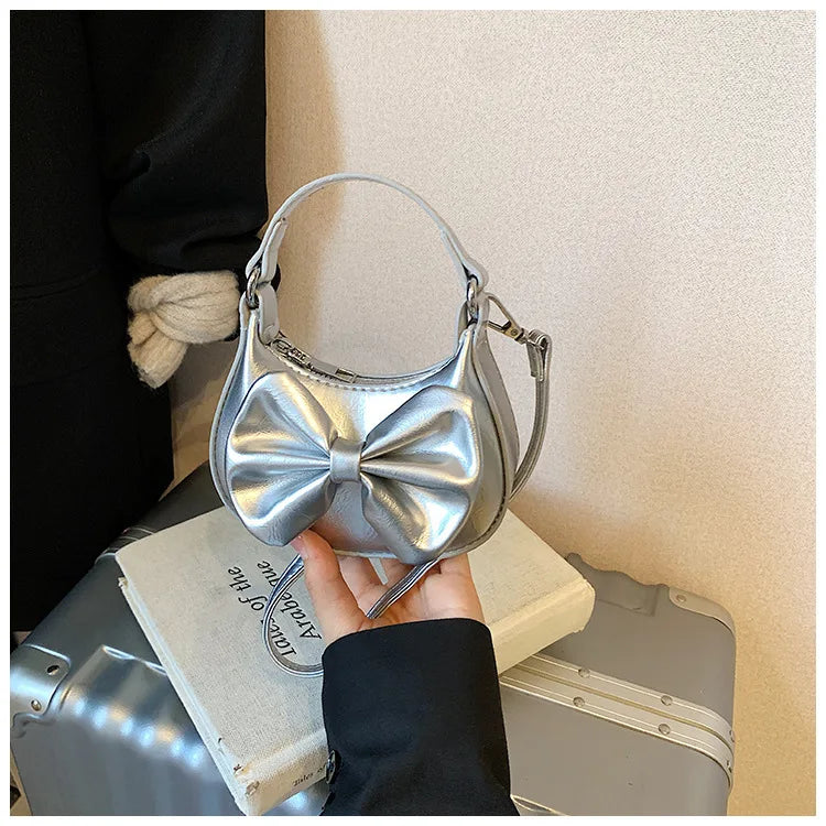 Kids Girls Cute Bowknot Handbag Fashion Crossbody Bag Detachable Strap Mini Shoulder Bag for Children Stylish Purse