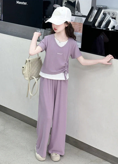 Child Summer Outfit Clothes for Teens Elementary Kids Girl Set Sweatshirt Korean Reviews Many Girls Student Suit 11