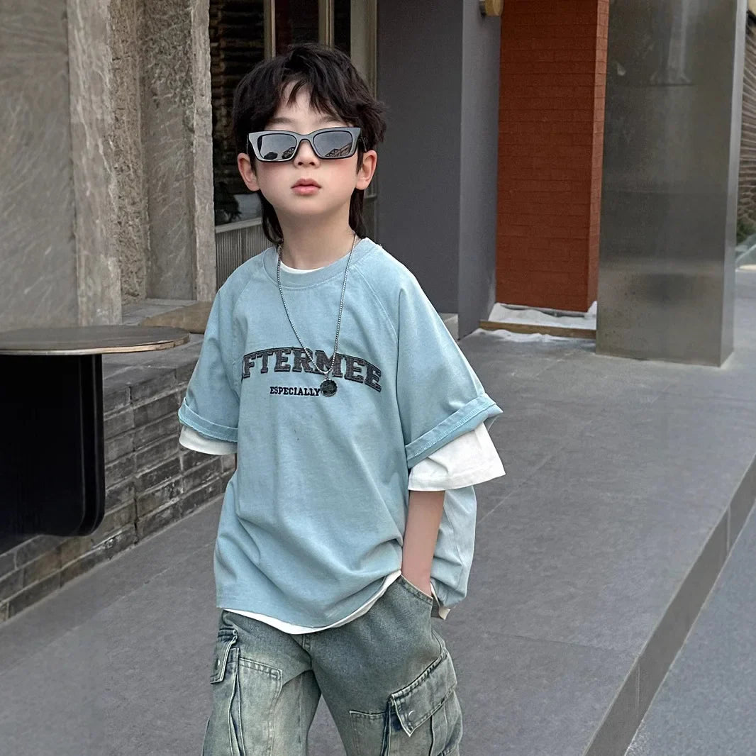 Spring Summer New Children's  Short Sleeve T-shirt