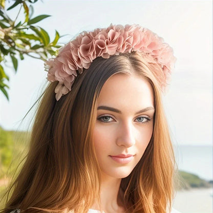 Advanced Handmade Flower Girls Headbands Cute Pearl Feather Wedding Crown Princess Dance Party Headwear Fashion Hoop Accessories