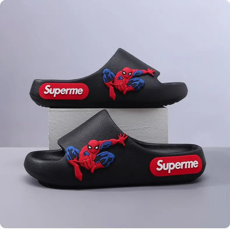 Anime peripheralsMarvel cartoon Spider-Man children's home anti-slip sandals New flip-flop boys soft-soled beach sandals EVA