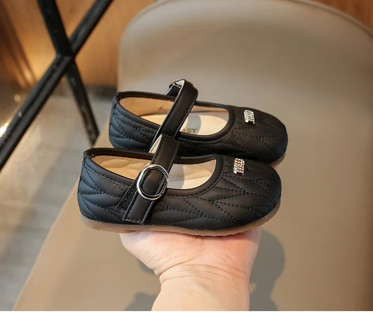 Spring Autumn New Single Shoes Shallow Mouth Bean Shoes Women's Baby Soft Women's Children's Leather Shoes