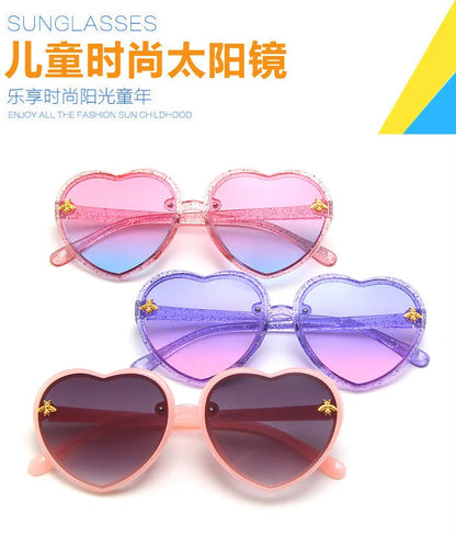 Children Sunglasses Heart-Shape Baby Gradient Sun Shade Cartoon Summer Girls Sunglasses Travel Beach Lovely Sunglasses