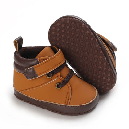 Autumn and Spring Brown Baby Sneakers for Boys 0-12 Months First Walking Shoes