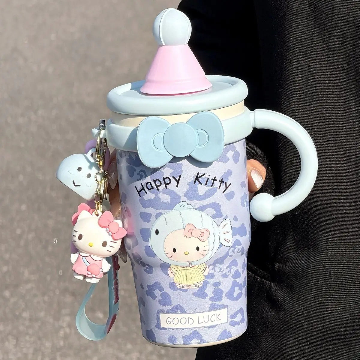 Hello Kitty Stainless Steel Water Bottle Vacuum Insulated Thermal Flask Keep Hot & Cold Kawaii Cartoon Portable for Women Girls
