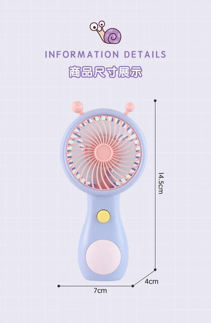 Portable Handheld Fans USB Charging Cartoon Desktop Mini Fan Fisherman Student Summer Outdoor Climbing Fishing Tools Fans