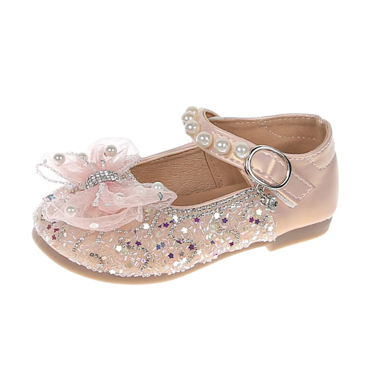Big Girls Slides Girls Sandals Closed Toe Heels Wedding Party Shoes Sequins Bow For Toddler
