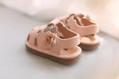 Baby Boys Girls Sandals Summer Baby Wedding Dress Flat Shoes Newborn Crib Shoes First Walkers Prewalkers Shoes