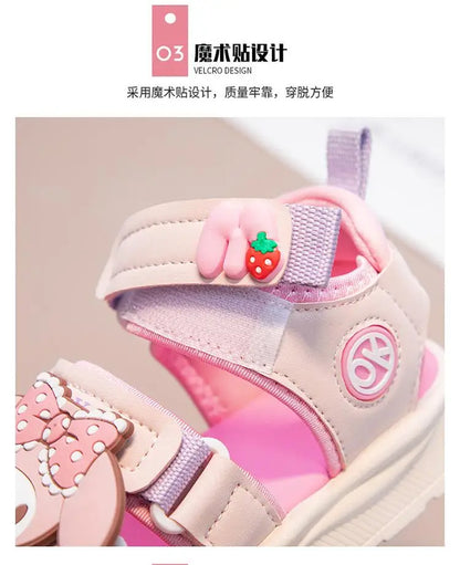 Kids Girls Sandal Sanrio Kawaii Anime Melody Children Shoes Girly Heart Summer Cute Cartoon Student Beach Shoes