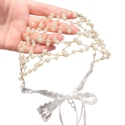 Children's hair band crystal pearl princess ribbon hair braid little girl not hurt hair braid Fried Dough Twists braid girl head