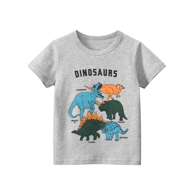Jumping Meters Hot Selling Boys Girls Summer Baby T Shirts Short Sleeve Cartoon Cars  Toddler Tees Tops Boys Girls Clothing
