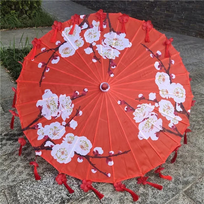Women Umbrella Japanese Cherry Blossoms Tassel petal umbrella Chinese Style Oil Paper Umbrella