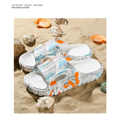 New Stylish Summer Men Shoes Comfortable Male Beach Slippers Soft Slides Non-slip Massage Indoor Fashion Slippers Outdoor 887