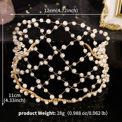 Elegant Handmade Weaving Tiara Hair Accessories Banquet Headpieces Exquisite Bridesmaid Gifts