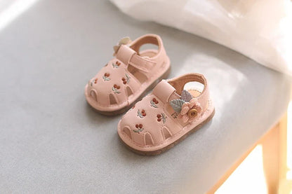 Baby Boys Girls Sandals Summer Baby Wedding Dress Flat Shoes Newborn Crib Shoes First Walkers Prewalkers Shoes