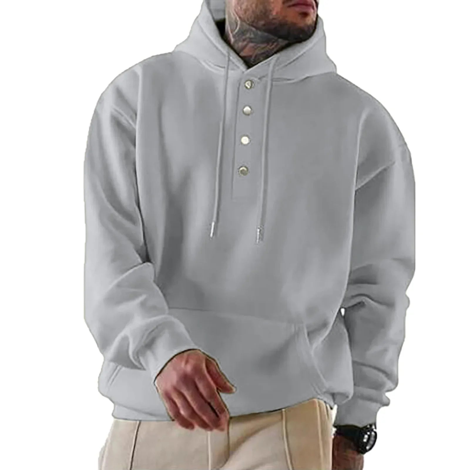 Loose Fit Long Sleeves Hoodie For Men Autumn Winter Casual Breathable Fashion Sweatirt  Men Streetwear Classic Pullover Design